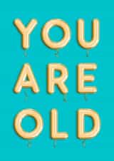 Gold balloon you are old birthday card created by Hodgepodge Designs