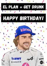 Fernando Alonso Birthday Card created by P1 Cards