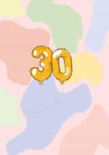 30th birthday balloons card created by Club Mou