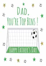 Classic Fathers Day Card - Dad - Football - Dad You're Top Bins created by Missycards