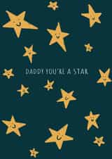 Cute smiley stars Father’s Day/Birthday card for Daddy created by Pogle & Twink