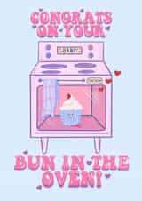 Bun in the Oven - New Baby, Pregnancy Card created by AmySrvc Illustration