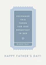 Happy father's day card breakfast in bed token created by Paper & Wool