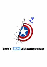 Funny Marvel Fathers Day Card - Captain America says have a Marvel-lous day created by That Card Shop