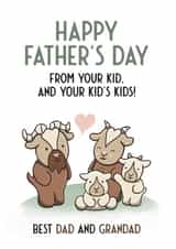Cute Father's Day Card - Dad - From Your Kid And Your Kids Kids - Best Dad And Grandad created by Bev O'Connor || @oconnordesign