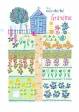To a Wonderful Grandma, Pretty Country Garden created by Ally Marie Illustration