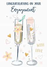Congratulations on your Engagement - Champagne with love created by Katie Phythian Design
