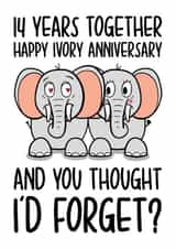 Ivory 14 Year Anniversary Card created by TeePee Creations