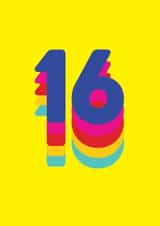 Fun Rainbow 16th Birthday Card created by Redback Cards