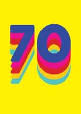 Fun Rainbow 70th Birthday Card created by Redback Cards