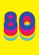 Fun Rainbow 80th Birthday Card created by Redback Cards