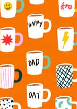 Colourful tea mug Happy Dad Day card  created by Emmy Lupin Studio 