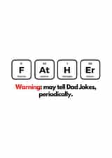 Father's day dad jokes periodic element card created by Night designs