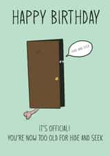 Too old for Hide and Seek created by Cheeky Cards by Ginger