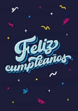 Portuguese Happy Birthday type card Feliz cumpleanos type card created by Pens & Pixels