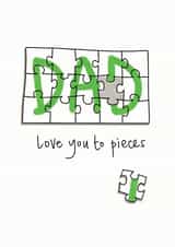 Fathers Day jigsaw card created by doodleshoe paper goods