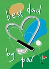 Cute Golfing Fathers Day Card / Birthday Card - Dad - Golf - Best Dad By Par created by doodleshoe paper goods