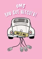 Mrs And Mrs - Happy Wedding Day - Traditional wedding car design created by @Laura Lonsdale Designs