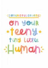 Teeny tiny human congratulations card created by Joanne Hawker