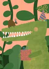 Birthday Crocodile Greeting Card created by Passtheguava