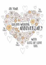 Cute Golden Anniversary - 50 Years - On Your Golden Wedding Anniversary With Lots Of Love created by Eggbert & Daisy