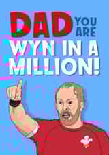 Dad You are Wyn in a Million! Funny Rugby Father's Day Card created by Bubble&Cheek