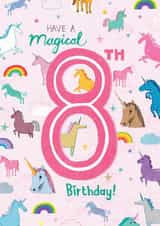 Magical 8th birthday unicorns design created by Pencilface