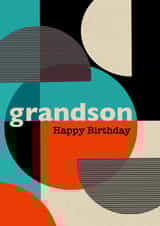 Bold Graphic Retro Shapes Grandson Birthday  created by Rocket68