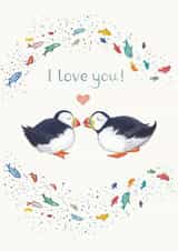 I Love You Puffin Pair card created by Carina Roberts