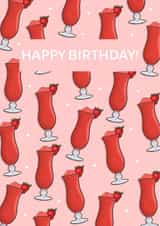 Cocktail Happy Birthday Card 1001 created by Sunny Designs
