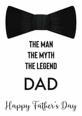 Bowtie Fathers Day Card - Dad - Bowtie - The Man The Myth The Legend created by Rainee Collections