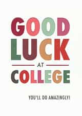 Good luck at college card created by Rebecca Prinn
