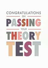 Congratulations on passing theory test card created by Rebecca Prinn