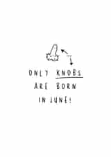 Only Knobs Are Born In June, Rude Birthday Card, Funny Birthday Card created by Basic Bitch
