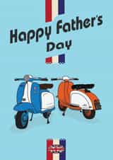 Traditional Mod Fathers Day Card - Vespa - Retro - Happy Father's Day created by aob.designed