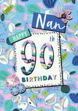 Floral Nan 90th birthday card created by Rebecca Prinn