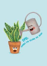 Father's Day Greeting Card, thanks for helping me grow  created by Susanna Jackson