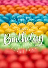 Colorful and cheerful birthday card with candies created by FairMail