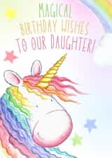 Magical unicorn daughter card created by Kate Garrett