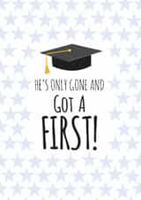 Funny First Class Graduation Card for Him created by whimsical AF
