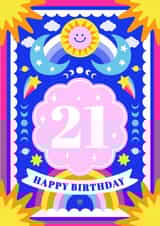 Happy 21st Birthday Card Cosmic Moon created by Creative Joy