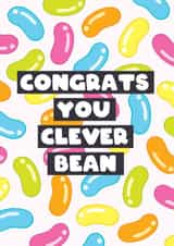 Well Done Clever Bean Congratulations Card created by Bev O'Connor || @oconnordesign