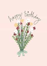 Floral Happy Birthday Card 1000 created by CardsbyAliceUK