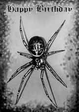 Spider Birthday Card. Gothic. Emo. Heavy Metal. Rock. created by Wild Natured