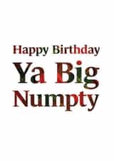 Happy Birthday Ya Big Numpty created by Scottish Greetings