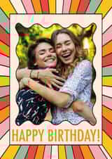 Personalised Birthday Photo Card created by Kitty Strand - Birthday Photo Card - Retro and Groovy