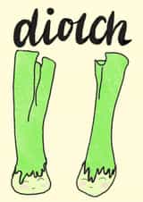 Diolch Leek Card created by DarcyRaeDraws