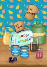 A toast to the happy couple wedding or engagement card. created by Peach Nut Studio