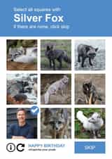 Personalised Birthday Photo Card created by Paul Stevens - Funny Personalised Silver Fox Photo Card / Birthday Card - Select All The Squares With Silver Fox