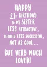 Happy 21st Birthday Sister - Funny Sister Birthday Card created by @Laura Lonsdale Designs